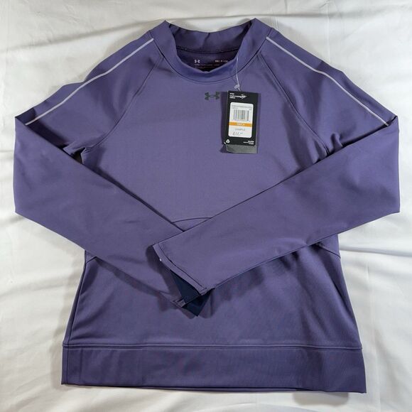 Under Armour Cold Gear Rush Womens Purple Fitted Long Sleeve T Shirt Small NWT - Picture 1 of 6